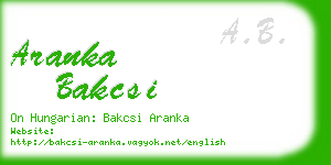 aranka bakcsi business card